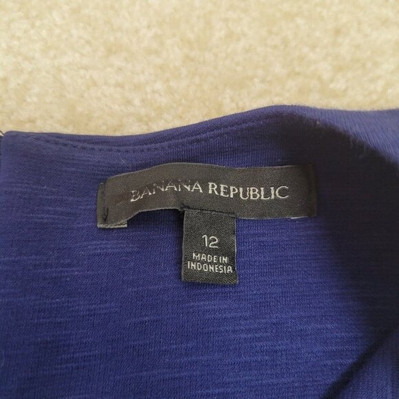 Womens Banana Republic Size 12 Navy Blue Dress Sleeveless Stretch Comfort - Picture 3 of 7